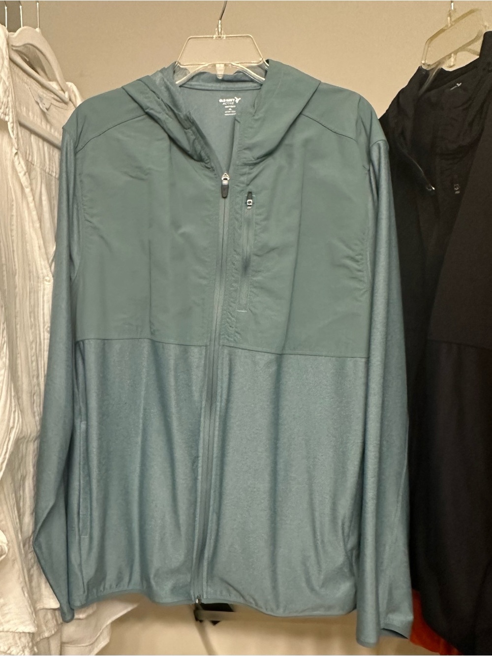 Old Navy Active KnitTech Go Dry Teal Green Zip-Up Hoodie